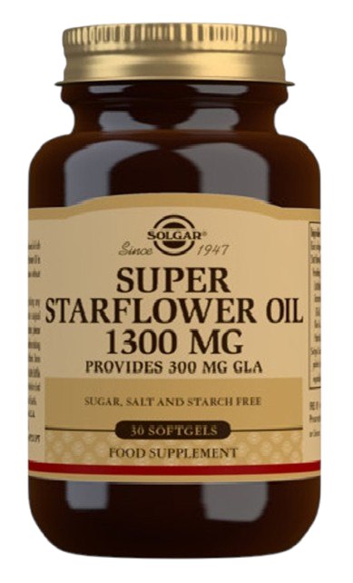 Solgar Super Starflower Oil 1300 mg – gurķeņu eļļa 30 kapsulas