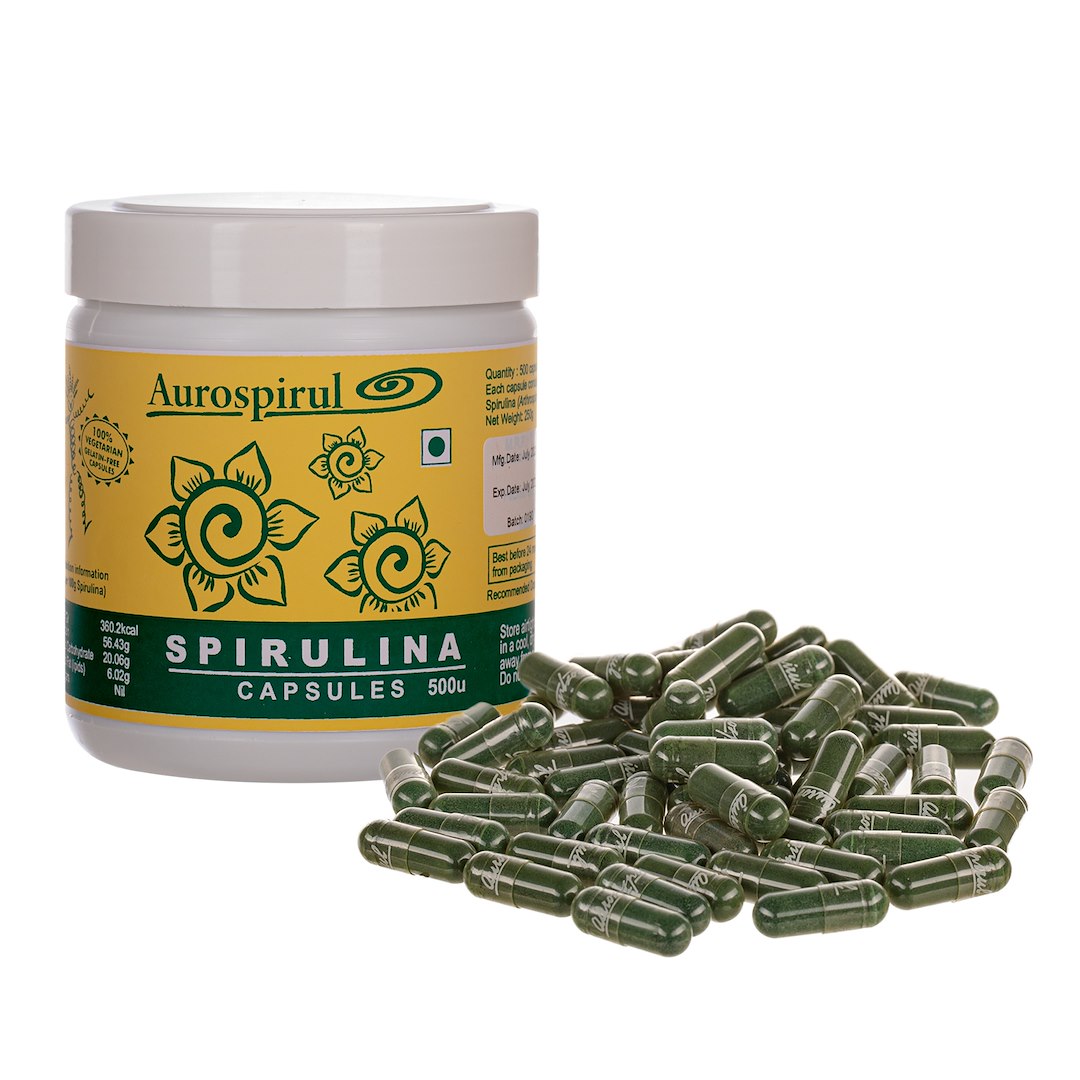 AUROSPIRUL Spirulina 500 kapsulas