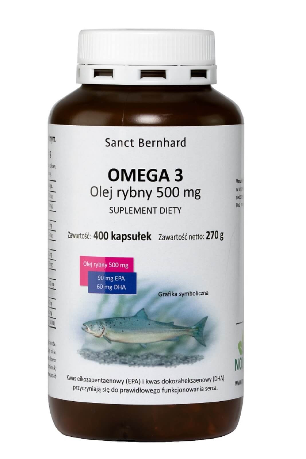 KRAUTERHAUS SANCT BERNHARD OMEGA 3 Zivju eļļa 500 mg 400 kapsulas
