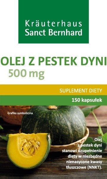 KRAUTERHAUS SANCT BERNHARD Ķirbju sēklu eļļa 500 mg 150 kapsulas