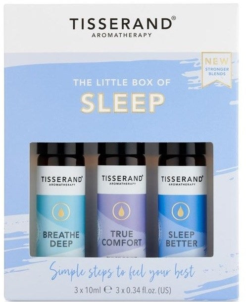 TISSERAND AROMTERAPIJA Mazā miega kastīte – ēterisko eļļu rullīšu komplekts labam nakts miegam 3 x 10 ml