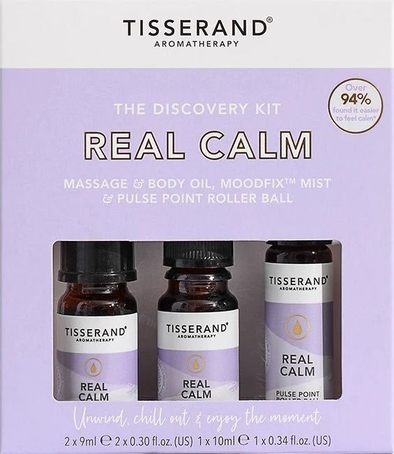 TISSERAND AROMATHERAPY Real Calm Discovery Kit – svarīgāko nomierinošo produktu komplekts 2 x 9 ml, 1 x 10 ml