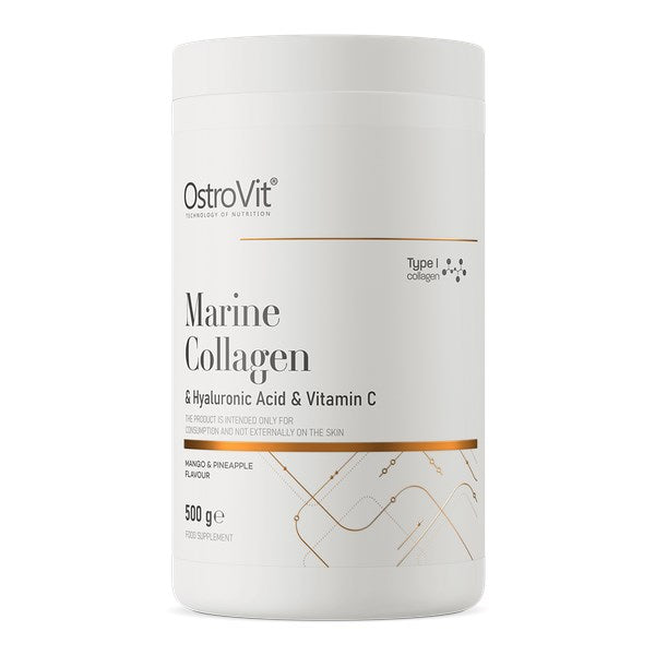 OstroVit Jūros kolagēns + Hialuronskābe + C vitamīns – mango un ananasu garša 500 g