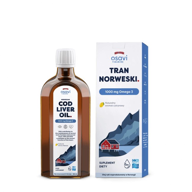Osavi mencu aknu eļļa 1000 mg Omega 3 - citronu garša 250 ml