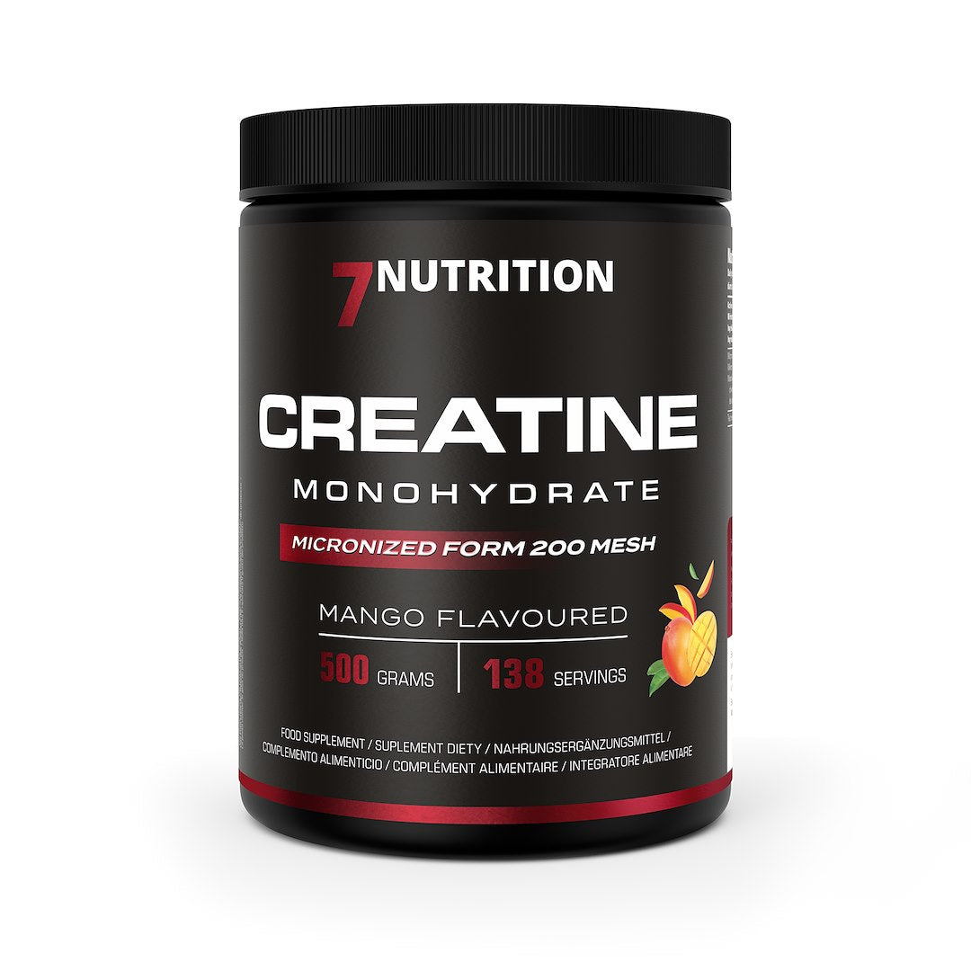 7Nutrition kreatīna monohidrāts ar mango garšu – kreatīna monohidrāts – mango garša 500 g