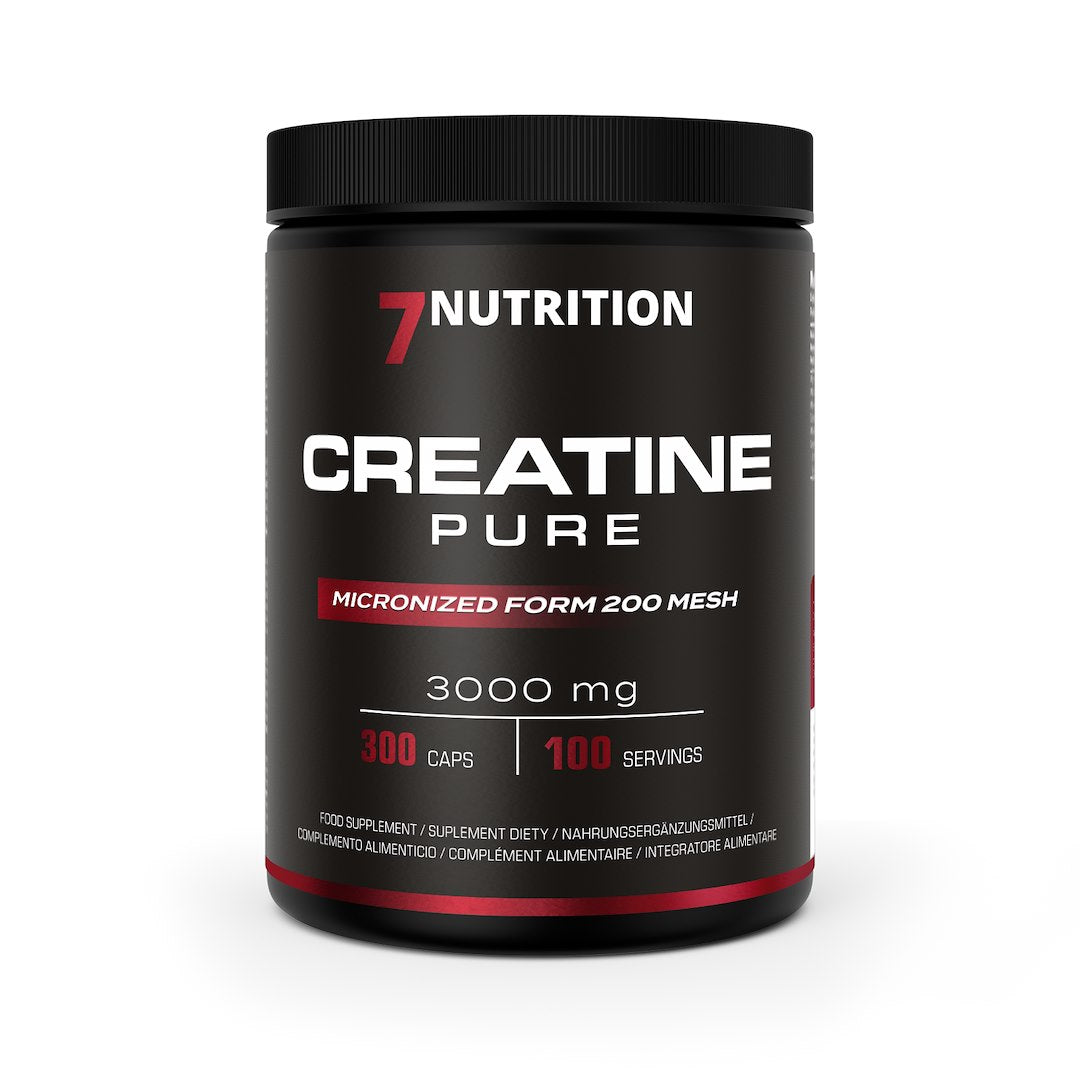 7Nutrition Creatine Pure – mikronizēts kreatīna monohidrāts 300 kaps.