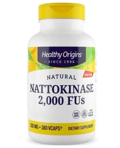 Healthy Origins Dabīgā Natokināze 2000FU - Natokināze 100 mg 180 kapsulas