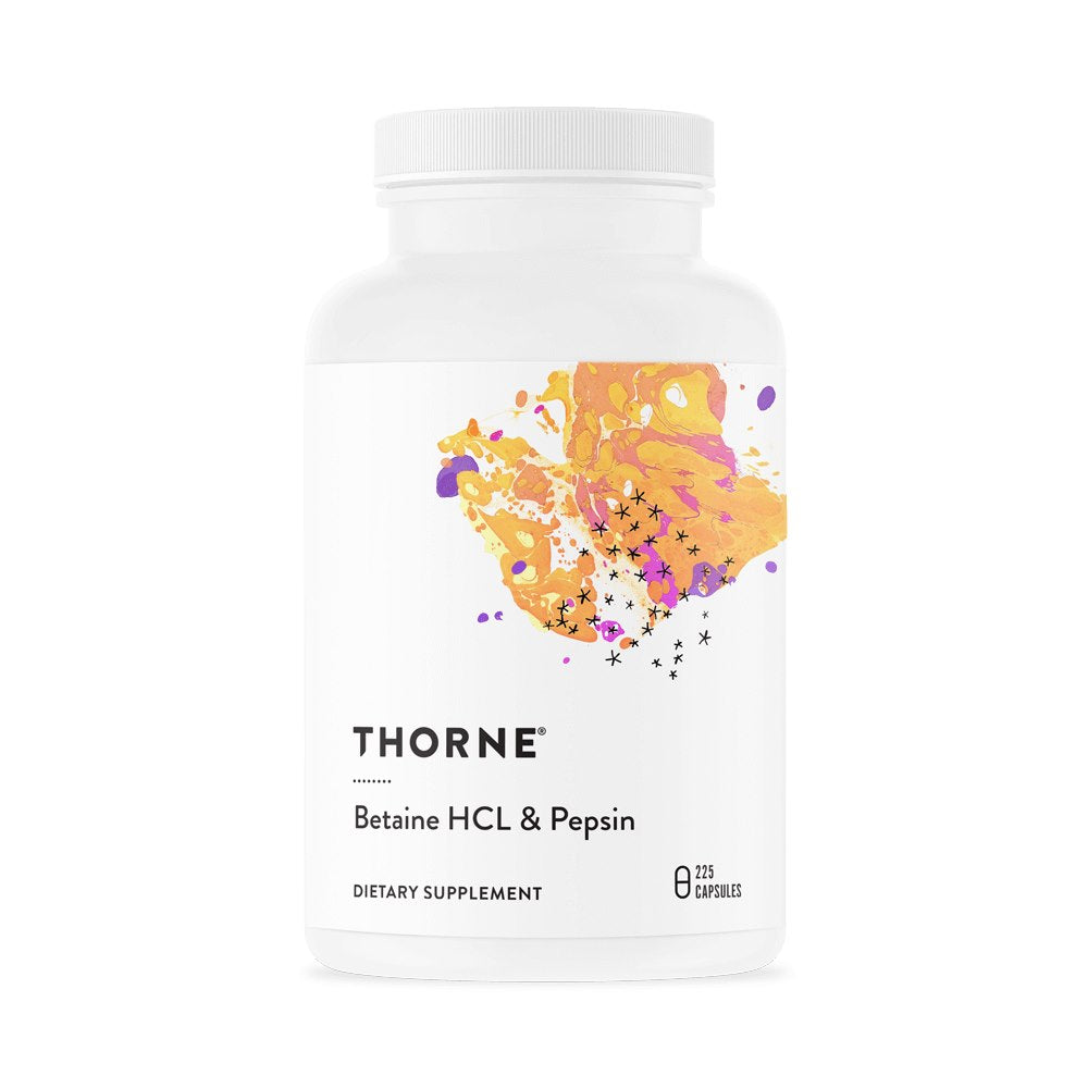 THORNE RESEARCH Betaīns HCl un pepsīns - Betaīns HCl un pepsīns 225 kapsulas