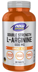Now Foods L-arginīns 1000 mg divkāršs stiprums - L-arginīns 1000 mg 180 tabletes