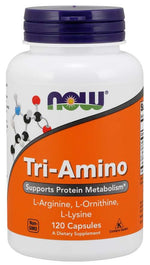 Now Foods Tri-Amino - L-arginīns + L-ornitīns + L-lizīns 120 kapsulas