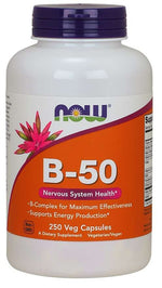 Now Foods Vitamīns B-50 - B vitamīna komplekss - B komplekss - B komplekss 250 kaps.