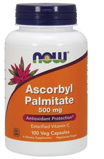 Now Foods" askorbilpalmitāts 500 mg 100 kapsulas