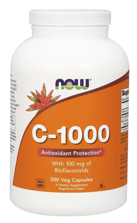 Now Foods vitamīns C 1000 mg ar bioflavonoīdiem 500 kapsulas