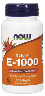 Now Foods E vitamīns 1000 SV, 50 kapsulas