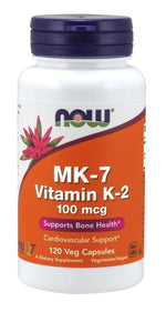 Now Foods K2 MK7 vitamīns 100 µg 120 kapsulas