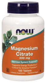 NOW FOODS magnija citrāts 200 mg 100 tabletes