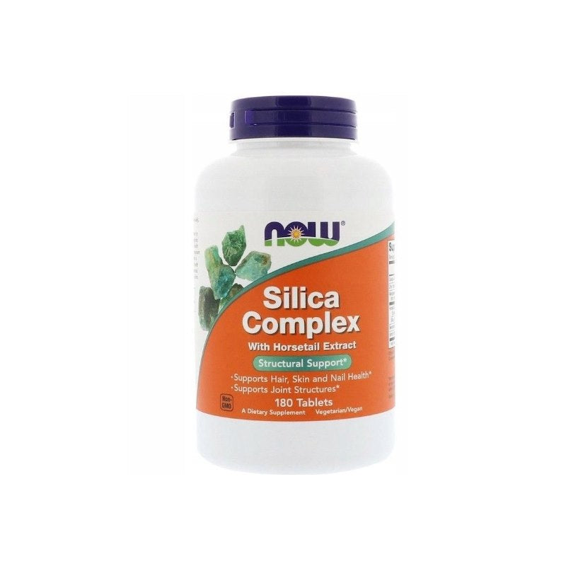 Now Foods silīcija komplekss – matiem, ādai, nagiem, 180 tabletes