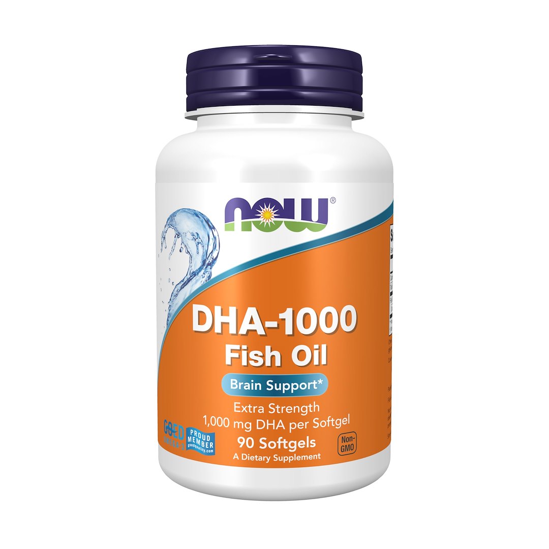NOW FOODS DHA-1000 zivju eļļa smadzeņu darbības uzturēšanai 90 kapsulas