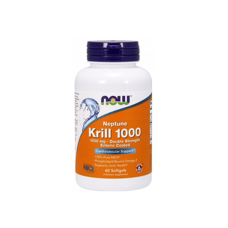 Now Foods krilių aliejus 1000 mg – Neptun krilių aliejus DHA, EPA 60 kapsulių