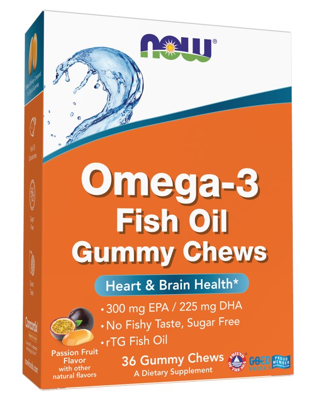 Now Foods Omega 3 zivju eļļa un pasifloras GummiKing 36 GummiKing