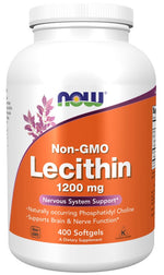 NOW FOODS sojas lecitīns 1200 mg, bez ĢMO, 400 kaps.