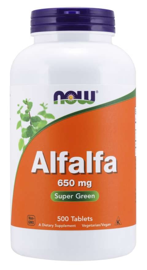 NOW FOODS Lucerna - Lucernas 650 mg 500 tabletes