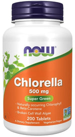 NOW FOODS Chlorella 500 mg 200 tabletes