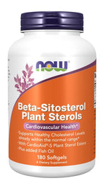 NOW FOODS Beta-sitosterola augu sterīni - augu sterīni 180 kapsulas
