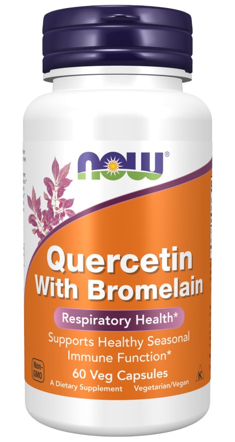 Now Foods kvercetīns ar bromelaīnu – kvercetīns + bromelaīns 60 kaps.
