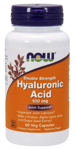 NOW FOODS Hialuronskābe 100 mg 60 kapsulas