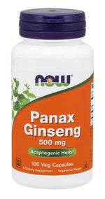 Now Foods žeņšeņs Panax 500 mg 100 kapsulas
