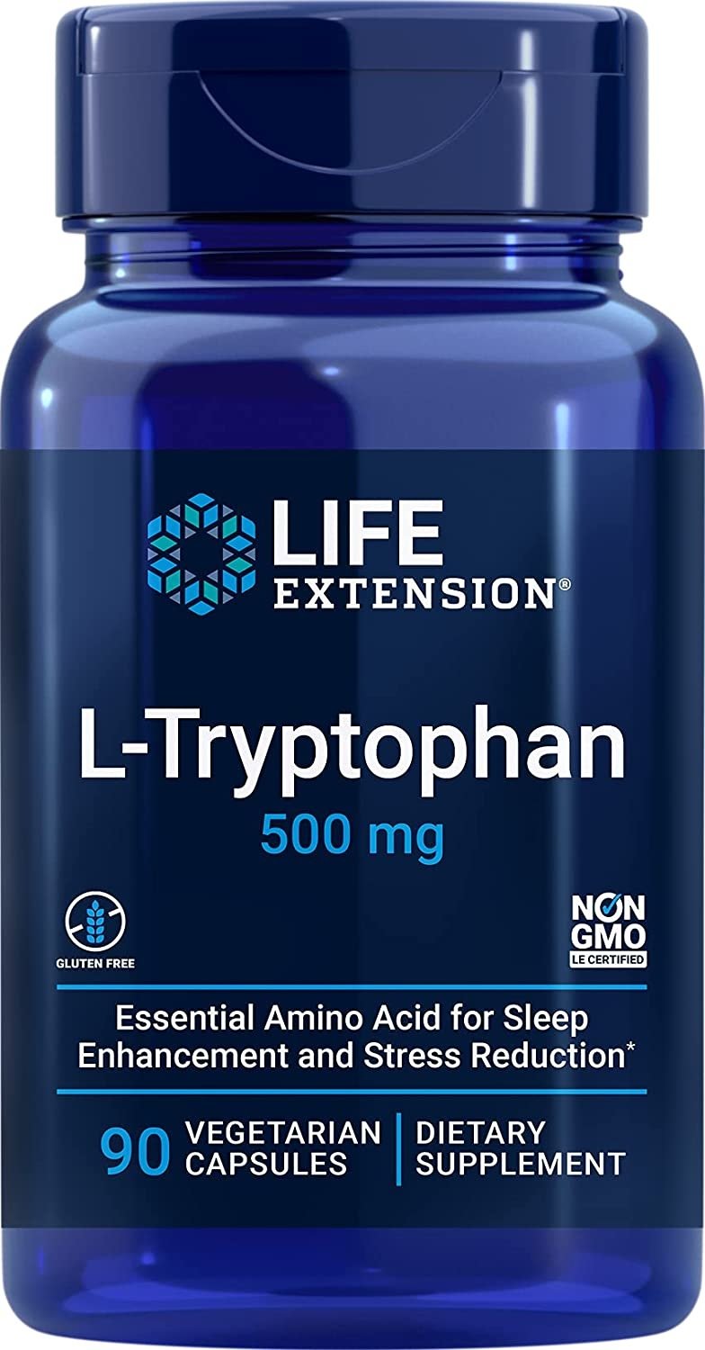 Life Extension L-triptofāns 500 mg 90 kapsulas