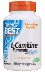 DOCTOR'S BEST L-karnitīna fumarāts - L-karnitīna fumarāts 855 mg 60 kapsulas