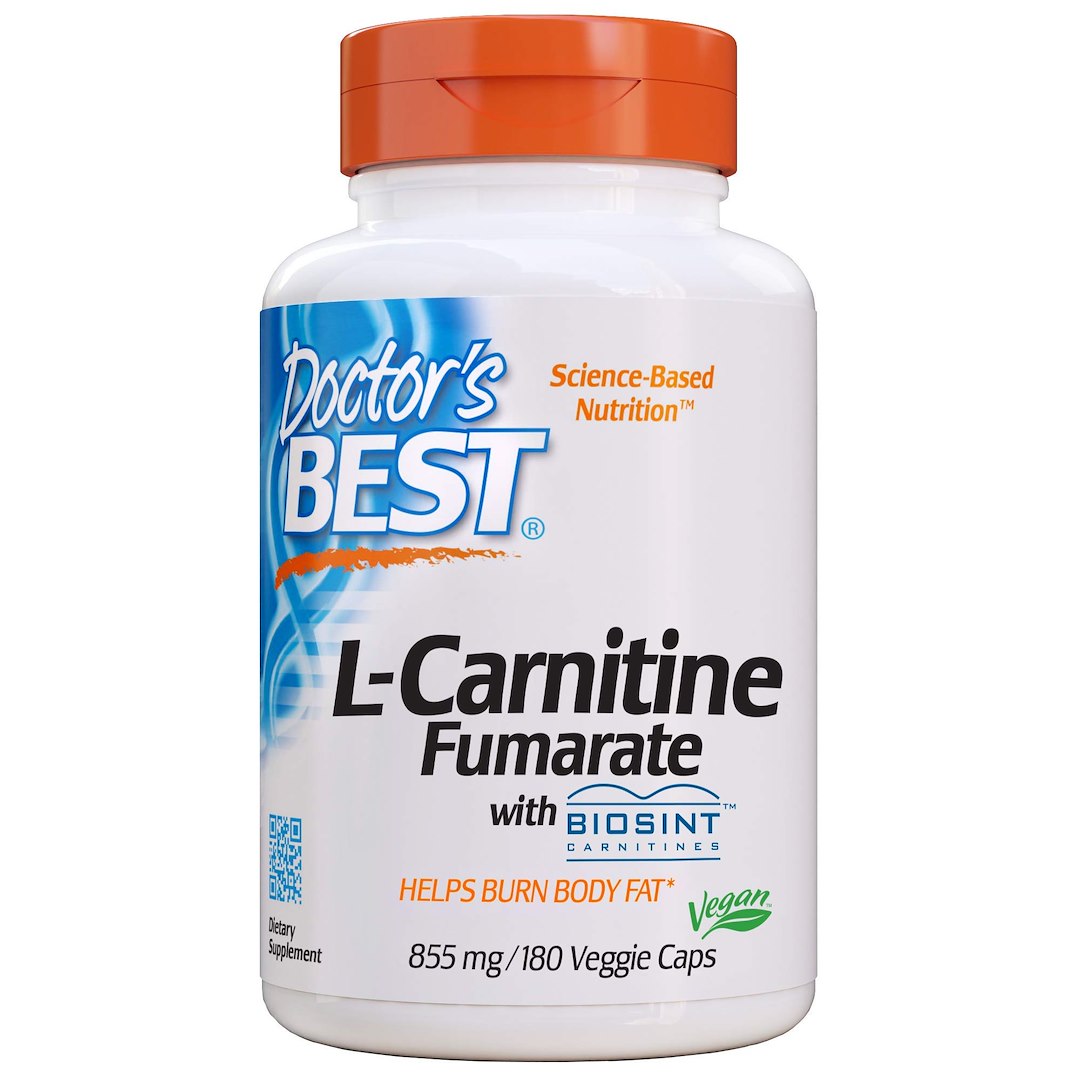 DOCTOR'S BEST L-karnitīna fumarāts — L-karnitīna fumarāts 855 mg 180 kapsulas