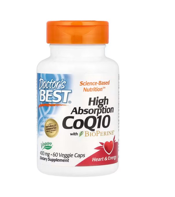 DOCTOR'S BEST koenzīms Q10 400 mg ar piperīnu BioPerine – vegāns 60 kapsulas