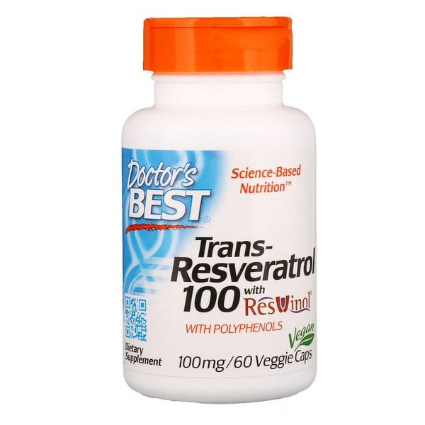 DOCTOR'S BEST trans-resveratrols 100 mg + polifenoli 80 mg 60 kapsulas