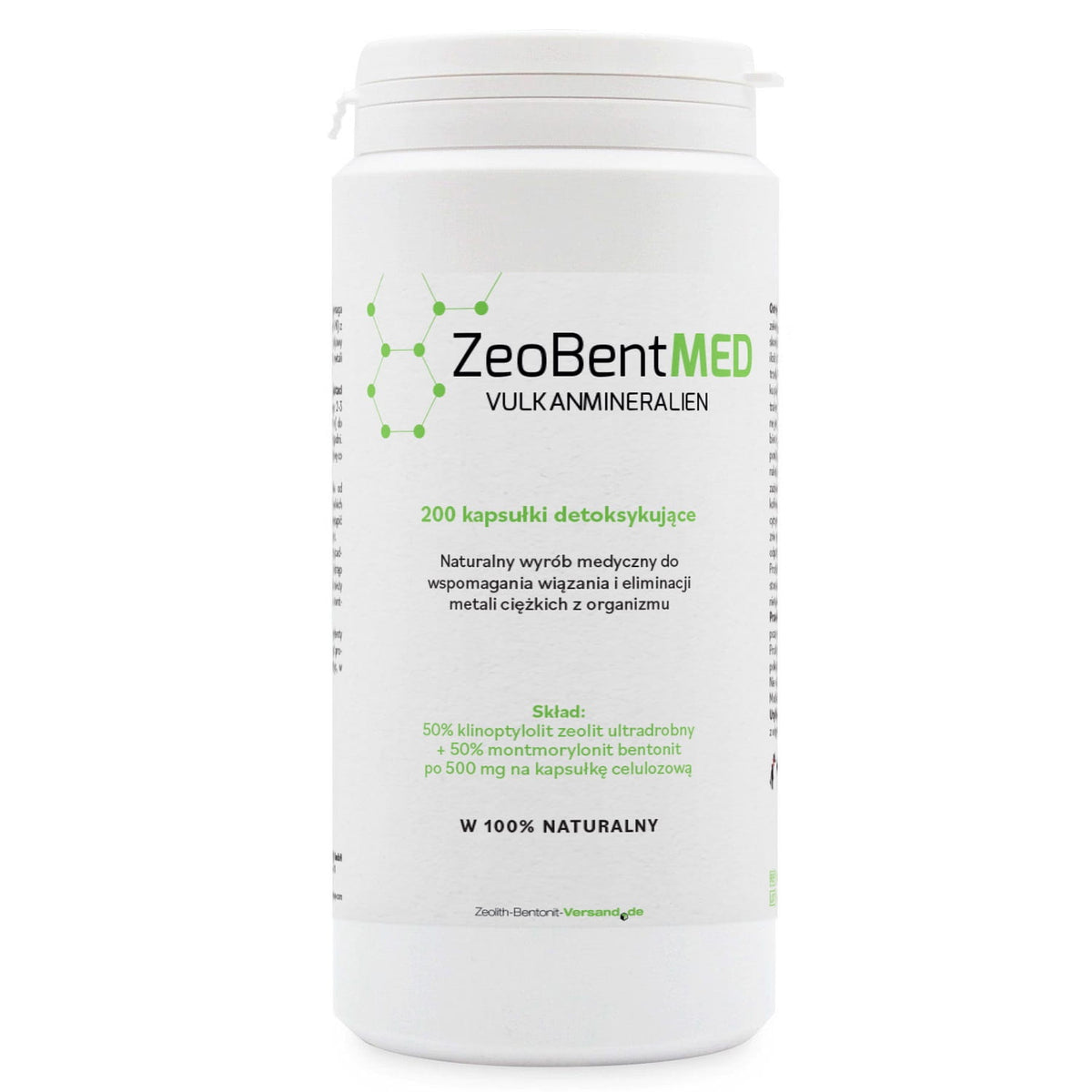 ZEOBENTMED mikronizēts ceolīts un bentonīts detoksam, 200 kapsulas