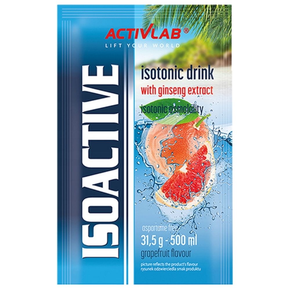 Activlab Isoactive funkcionāls izotoniskais dzēriens ar žeņšeņu, greipfrūtu - 20 paciņas