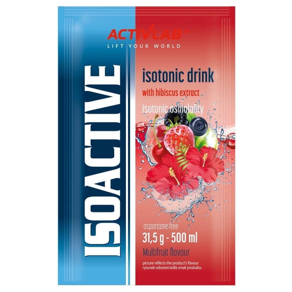 Activlab Isoactive funkcionālais izotoniskais dzēriens ar hibisku un vairākiem augļiem - 20 paciņas