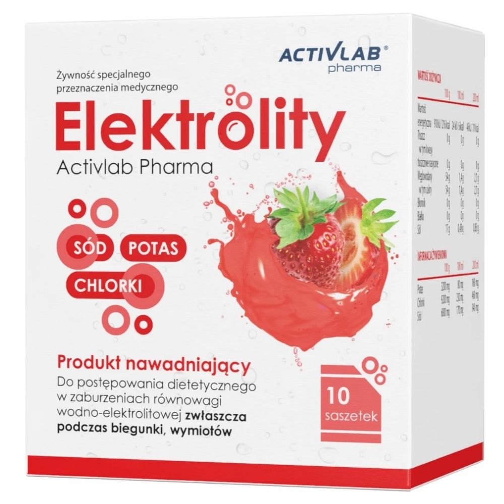 Activlab Pharma elektrolītu hidratācijas produkts, zemeņu - 10 paciņas