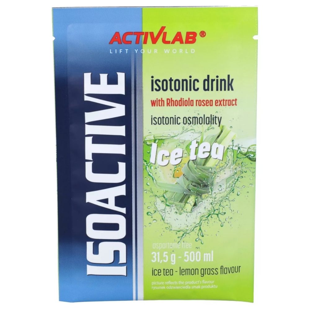 Activlab Isoactive funkcionāls izotoniskais dzēriens ar rodiolu, citronzāles tēja – 20 paciņas