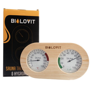 Bilovit priežu pirts termometrs ar higrometru