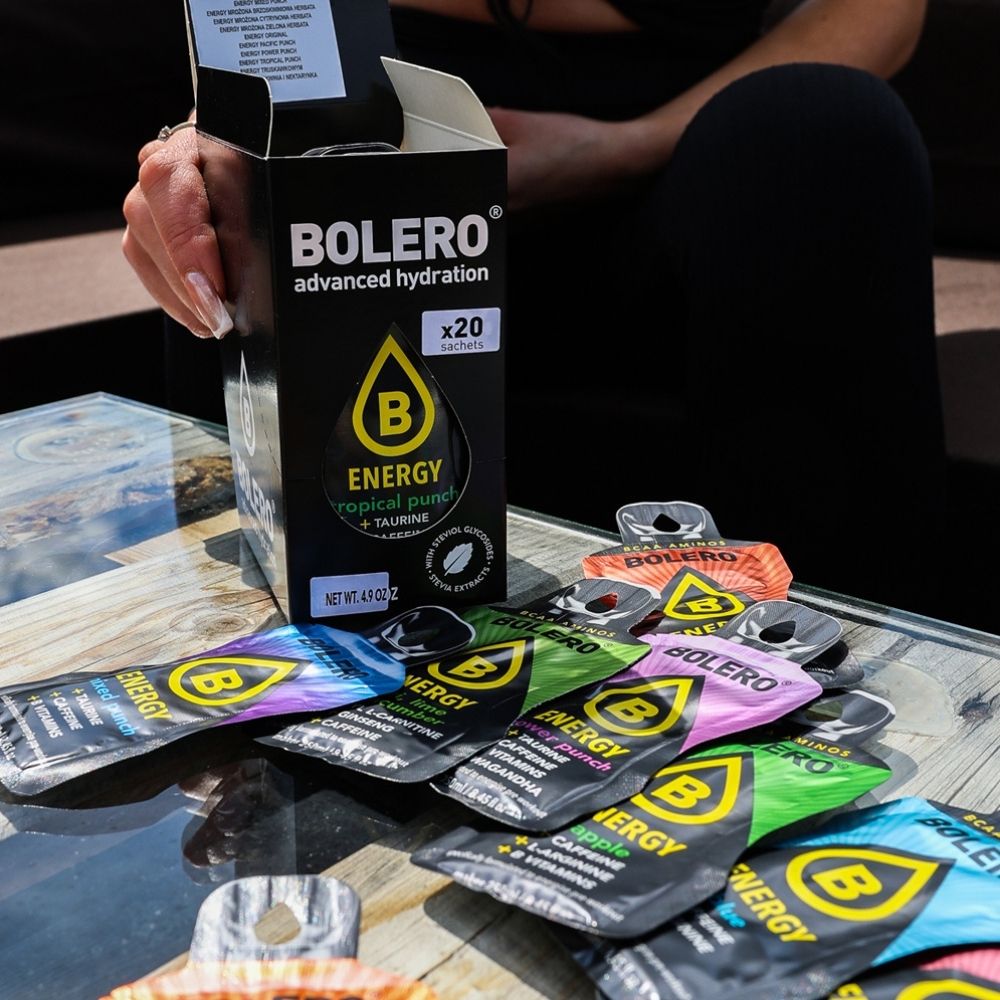 Bolero Energy Mix enerģijas dzērienu paciņu komplekts (ar kofeīnu) - 20 paciņas x 7 g