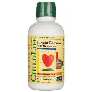 ChildLife šķidrais kalcijs ar magniju, dabīgais apelsīnu aromāts - 473 ml