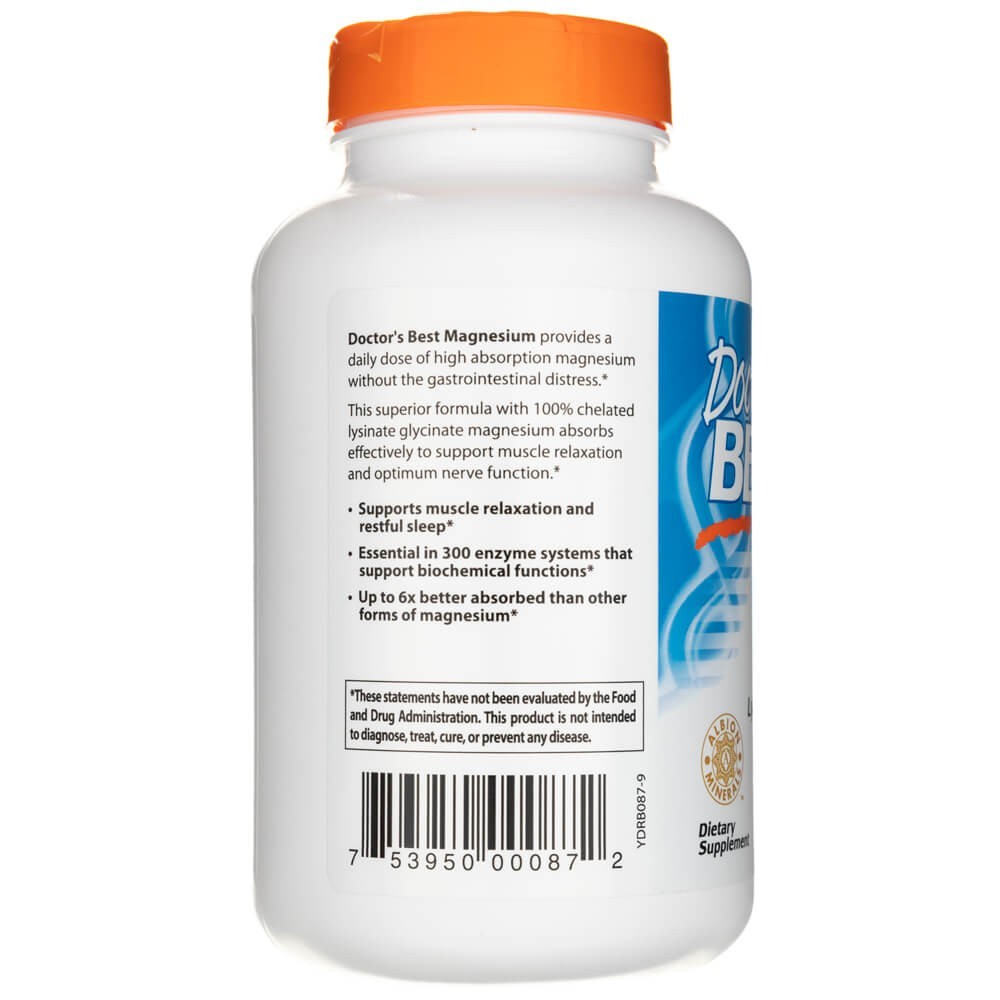Doctor's Best augstas uzsūkšanās magnijs 100 mg - 240 tabletes