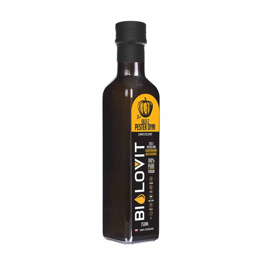 Bilovit Šaltai spaustas moliūgų sėklų aliejus - 250 ml - Magnis.lt