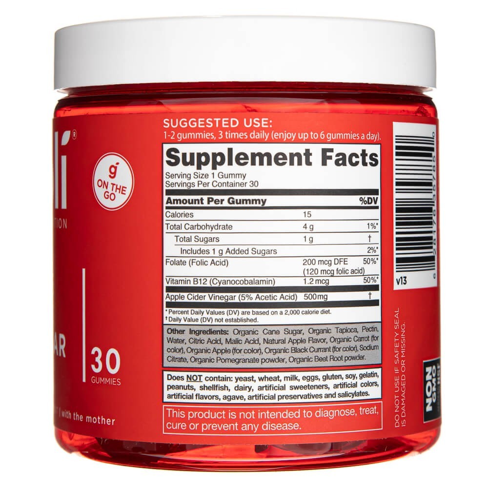 Goli Nutrition ābolu etiķa košļājamās gumijas - 30 košļājamās gumijas