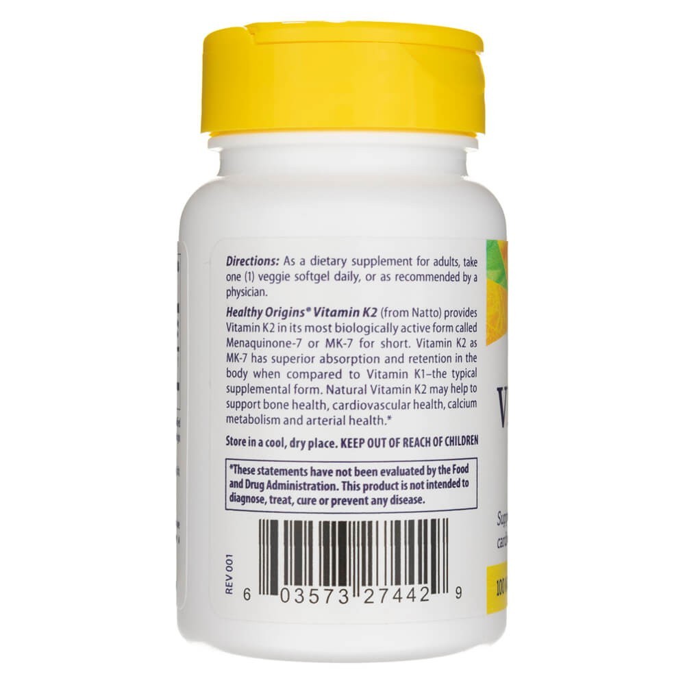 Sveikos kilmės vitaminas K2 kaip MK-7 100 mcg - 60 minkštųjų gelių - Magnis.lt