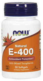 Vitamin E-400 - Natural (Mixed Tocopherols) - 50 softgels - NOW Foods