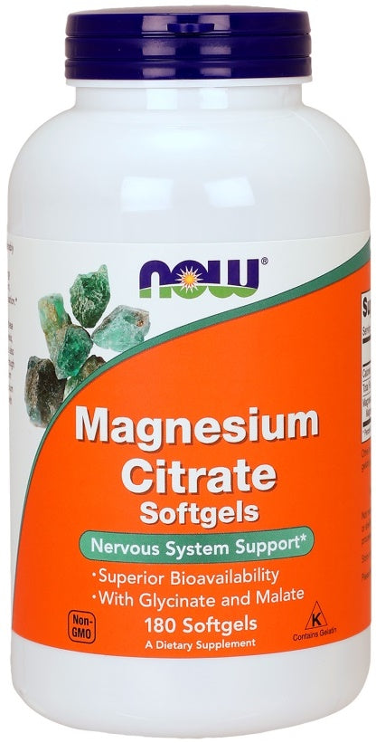Magnesium Citrate Softgels - 180 softgels - NOW Foods